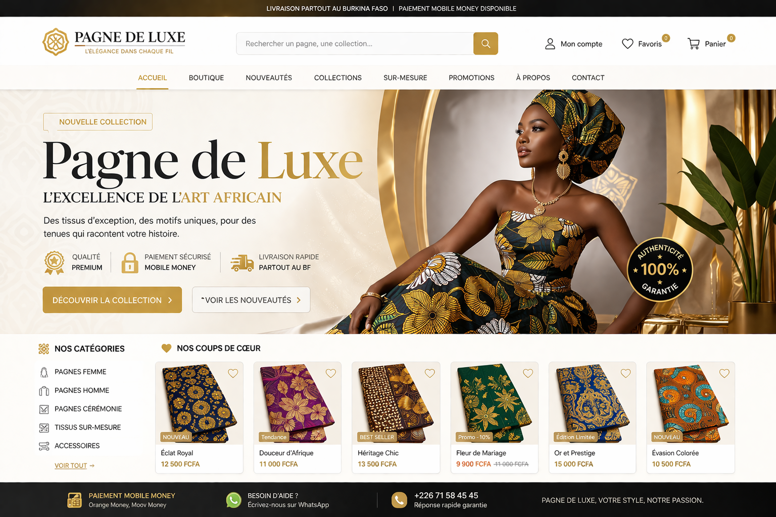 Bannière premium WebFaso - Solutions digitales de luxe pour entreprises prestigieuses au Burkina Faso